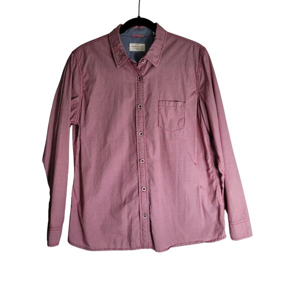 Original Weatherproof Vintage Mens Button Up Shirt‎ L Red Plaid Western Wear - Picture 1 of 5